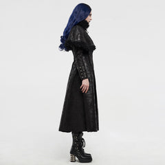 WY-1204XCF Gothic imitation fur long coat?-??Punk Rave Clothing