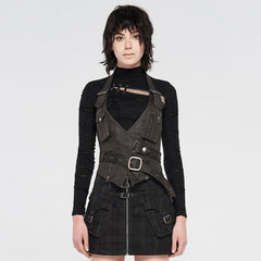 WY-1207MJF Metal heavy punk halter vest?-??Punk Rave Clothing