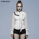 WY-1348CCF Gothic asymmetric jacquard shirt?-??Punk Rave Clothing