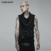 WY-1377MJM Gothic asymmetric vest?-??Punk Rave Clothing