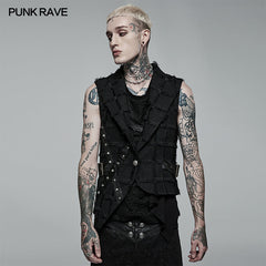 WY-1377MJM Gothic asymmetric vest?-??Punk Rave Clothing