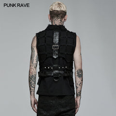 WY-1377MJM Gothic asymmetric vest?-??Punk Rave Clothing