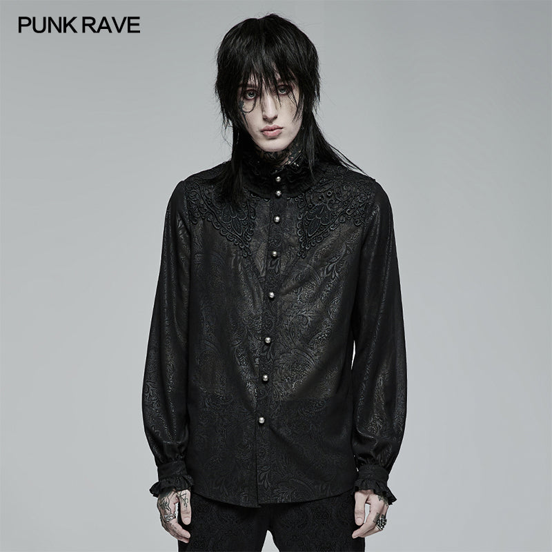 WY-1380XCM Gothic asymmetric shirt?-??Punk Rave Clothing