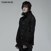 WY-1381XCM Gothic dark textured shirt?-??Punk Rave Clothing
