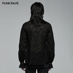 WY-1381XCM Gothic dark textured shirt?-??Punk Rave Clothing
