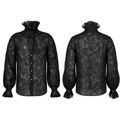 WY-1381XCM Gothic dark textured shirt?-??Punk Rave Clothing
