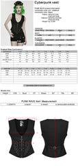 WY-1890MJF Edgy Gothic Punk Vests with Zipper Corset Design