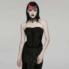 WY-1909SYF Exquisite Floral Gothic Corset with Adjustable Lace-Up Back