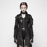 Popular Punk Rave Jacket Y-349 Studded Special Hot Fit Leather Long Gothic Coat For Women?-??Punk Rave Clothing