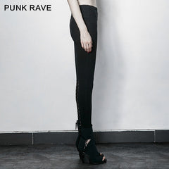 PK-102 Super Slim Multiple Segmentation Split Ends Tights Punk Pants?-??Punk Rave Clothing