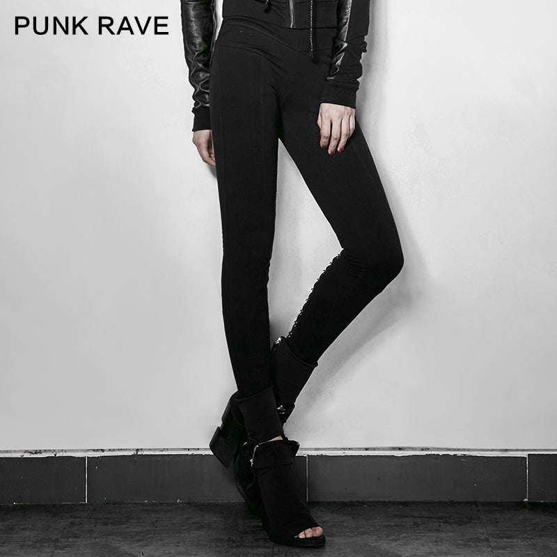 PK-102 Super Slim Multiple Segmentation Split Ends Tights Punk Pants?-??Punk Rave Clothing