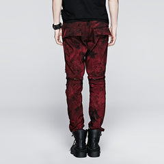 K-214 For Men Detachable Rivet Red Two Wear Night Club Punk Pants