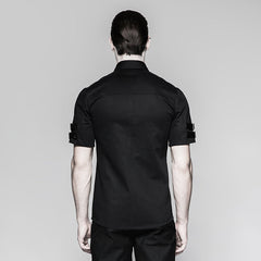 Y-744 Handsome Military Short Sleeve Punk Shirts -  Punk Rave Clothing