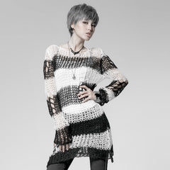 PM-004 Fashion Broken Pullover Striped Punk Sweaters