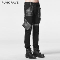 K-223 Stock Items black Punk Pants For Men