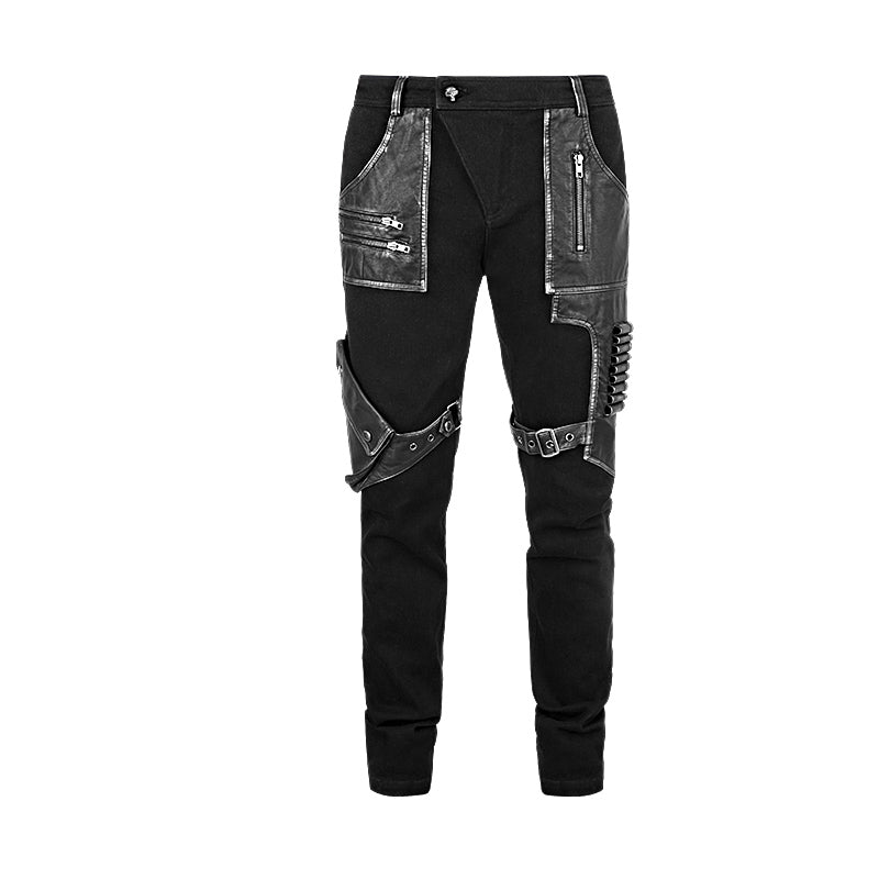 K-223 Stock Items black Punk Pants For Men