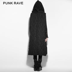 PM-039 black Mechanism Of Pattern Loose Sleeveless Hooded Punk Sweaters