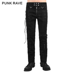 K-225 New Design Pure Cotton black Punk Pants For Men