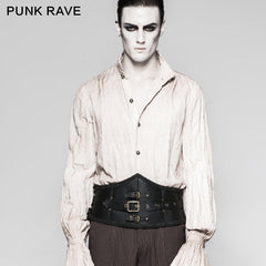 S-209 Punk Accessories Men Triangle Metallic Buckles Leather Belts