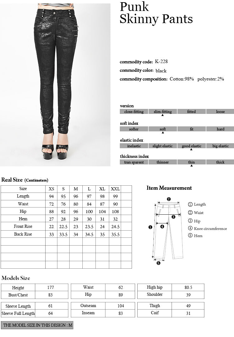 K-228 For Women Latest Fashion Skinny Slim Tight Gothic Pants