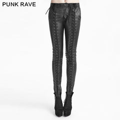 K-229 Latest Fashion Strap Leather Punk Pants For Women