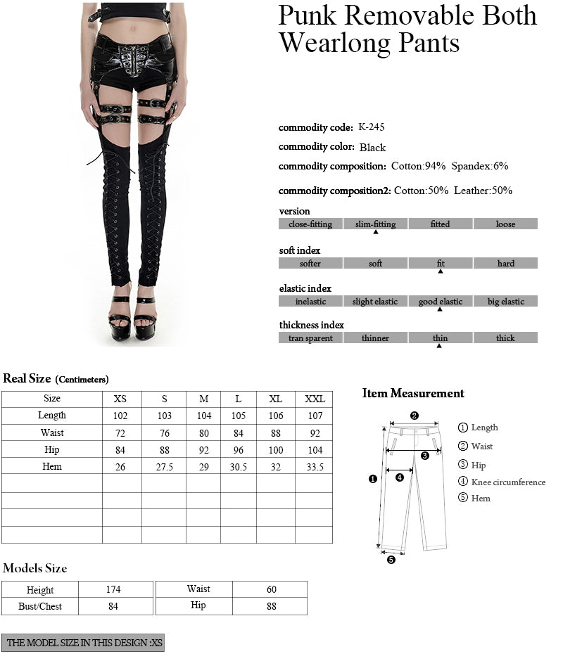 K-245 Lady Narrow Feet Jeans Lace Up Punk Pants