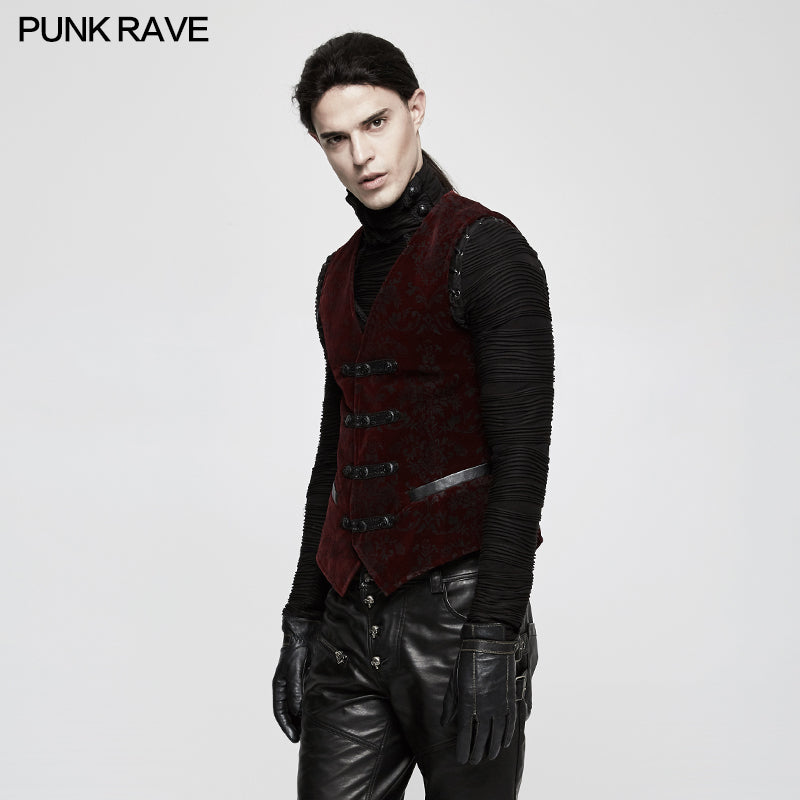 Y-813 High Quality Velvet Printing Gothic Vest For Men