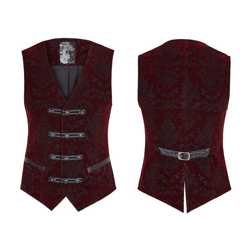 Y-813 High Quality Velvet Printing Gothic Vest For Men