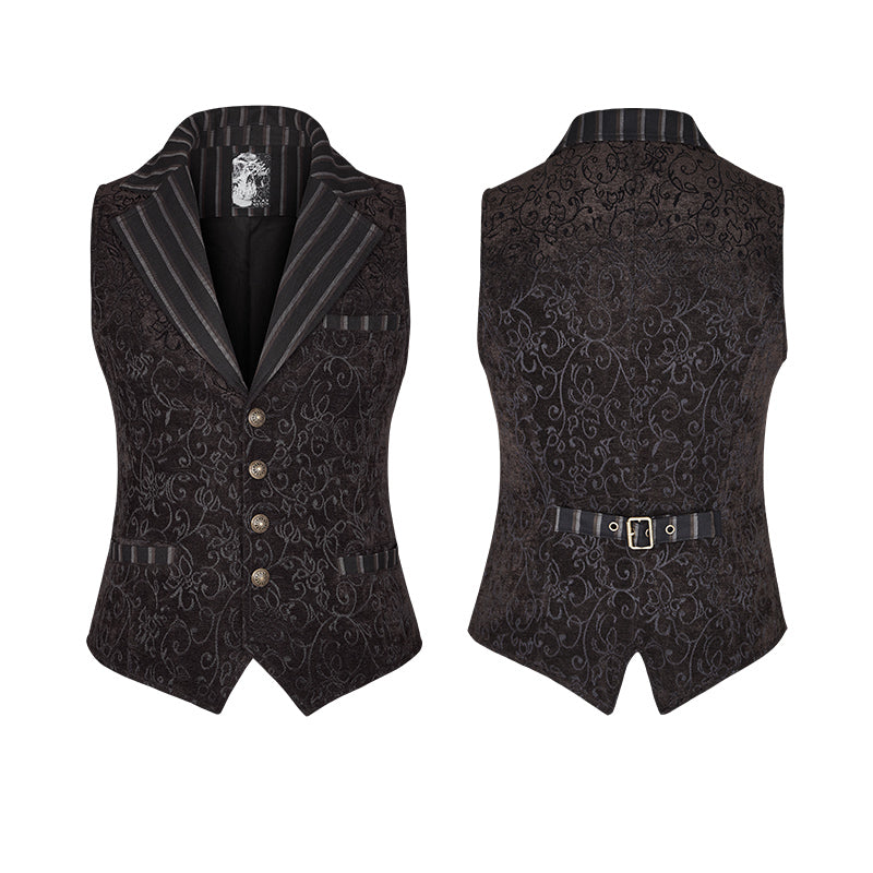 Y-807 Vintage Jacquard Wool Punk Vest Joker Slim-fitting Waistcoat