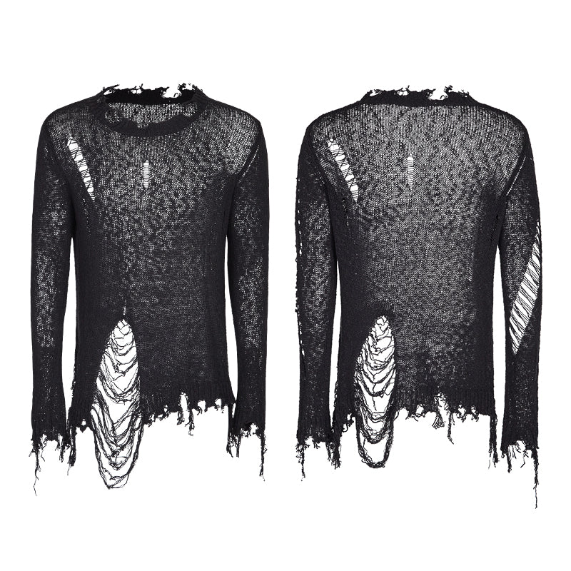 M-038 Thinner Yarn Loose Punk Sweaters Pullover With Decadence Feeling