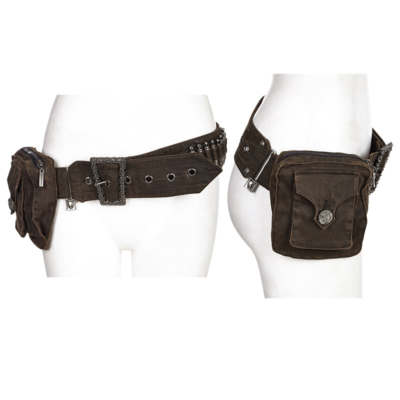 WS-245 Personality Punk Accessory Removable Belt With Vertical Bag