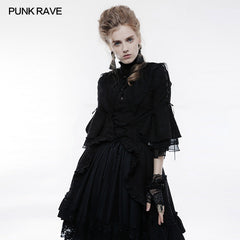 WLS-049 Lolita Elastic And Glossy Lace Gloves Gothic Accessory