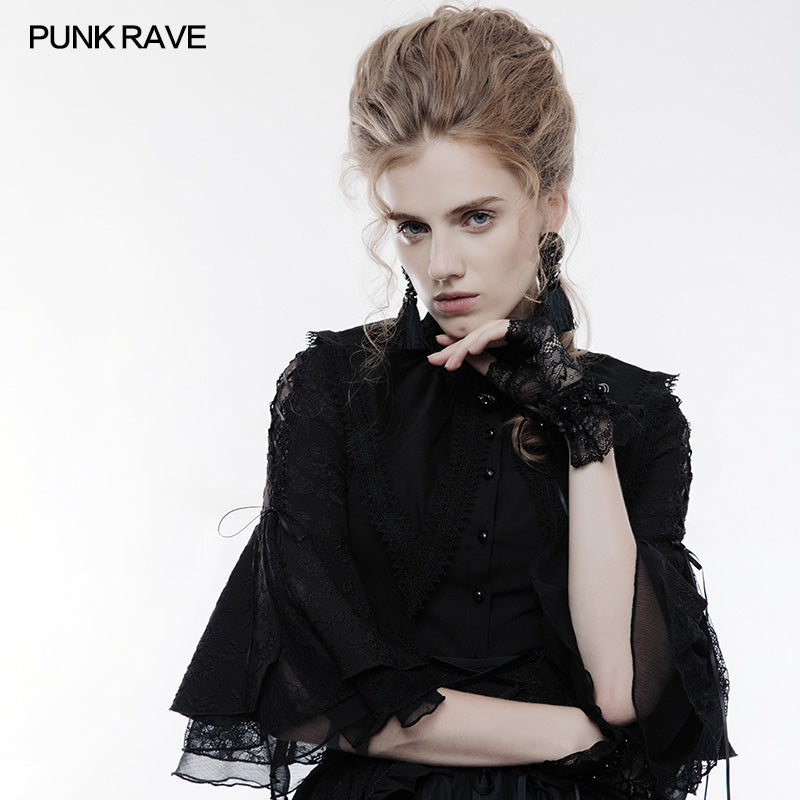 WLS-049 Lolita Elastic And Glossy Lace Gloves Gothic Accessory