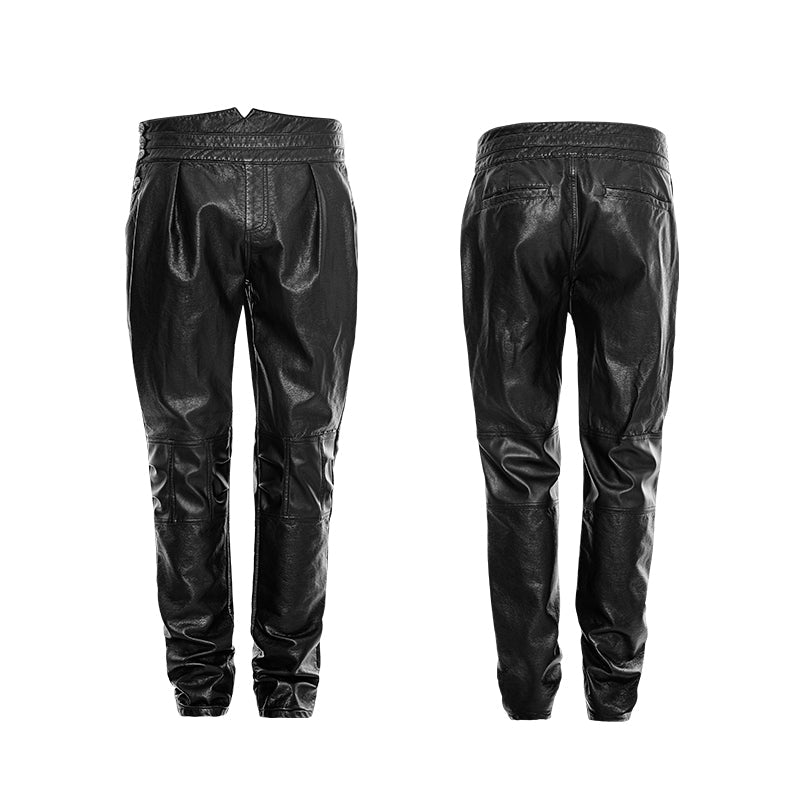 K-262 black Sexy Loose Harem Faux Leather Gothic Pants