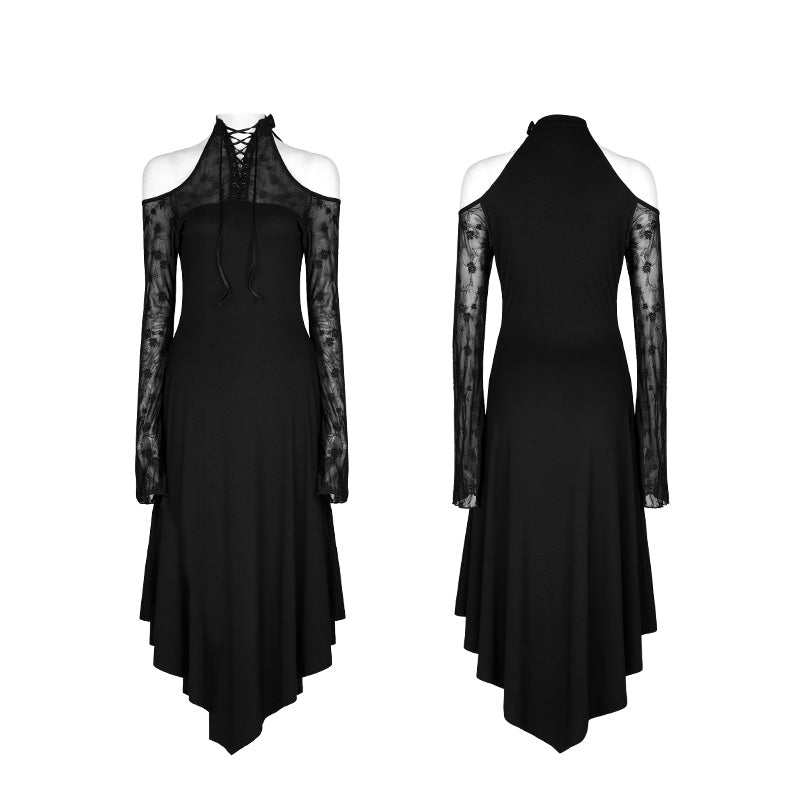 OPQ-250 Dark Lace Spliced Sexy Off Shoulder Gothic Dress