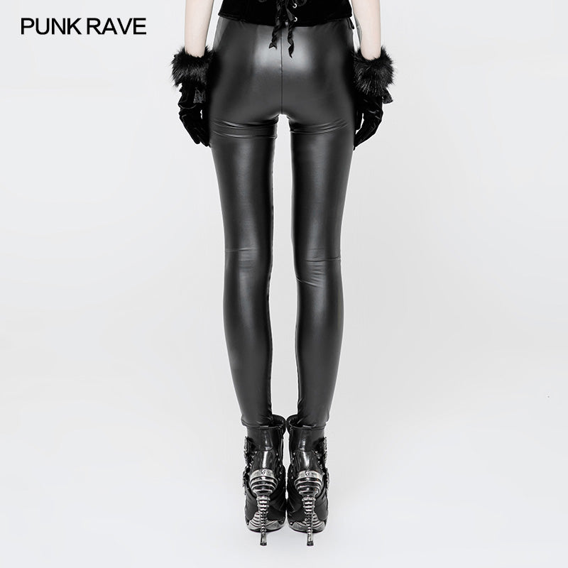 WK-328 Vampire Sweet Love Leather Gothic Leggings