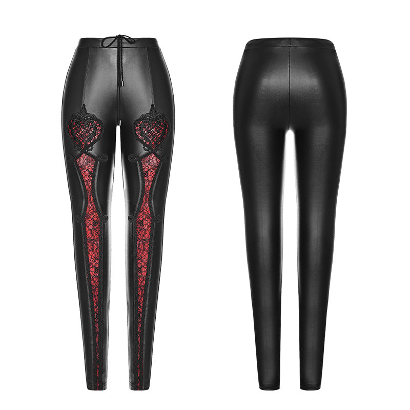 WK-328 Vampire Sweet Love Leather Gothic Leggings