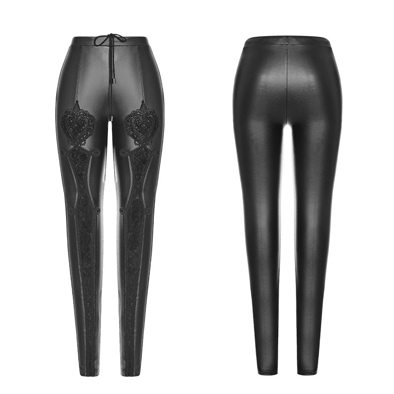 WK-328 Vampire Sweet Love Leather Gothic Leggings