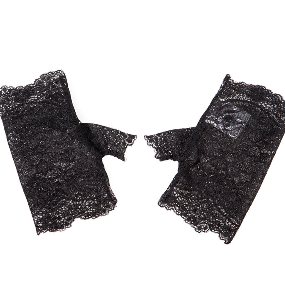 LS-037 Lolita Style black Lace Gloves Accessories