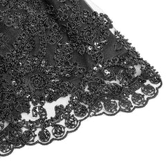 WS-269 Dracula Gothic Lace Silk Embroidered Collar Scarf With Faux Fur Accessories