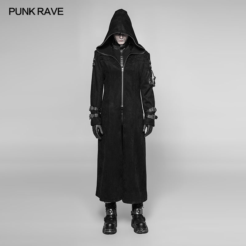 WY-933 Diablo Assassin Killer Dark Punk Hooded Long Coat Jacket For Men