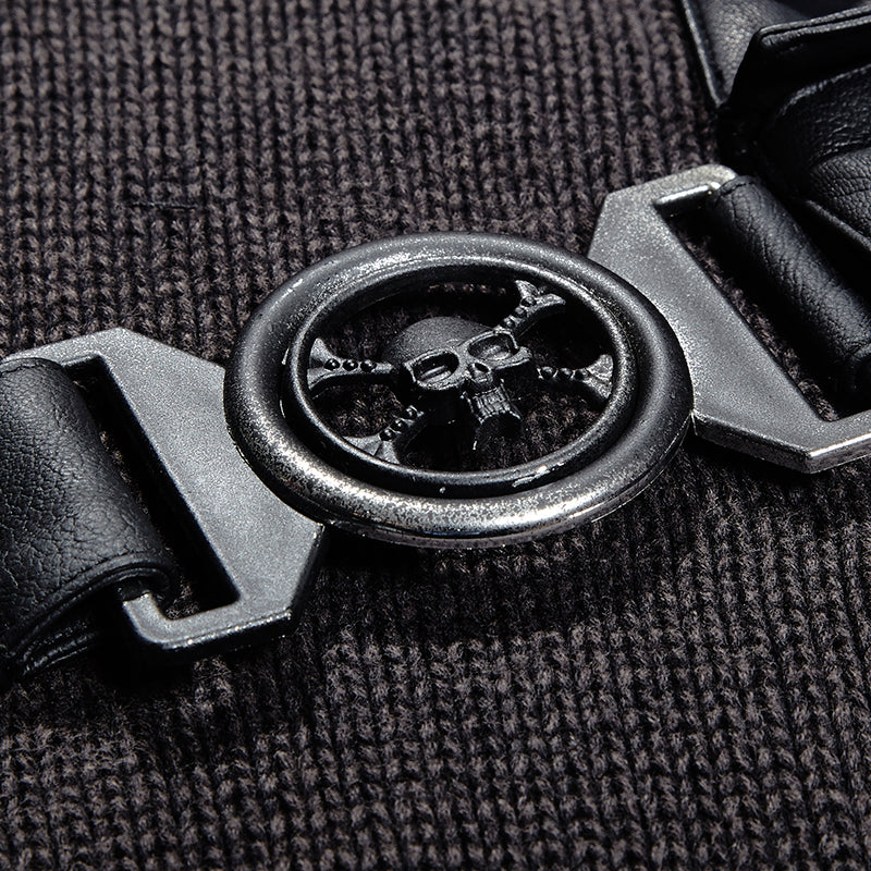 M-035 A Belt Steampunk Smoked Grey Punk Sweaters