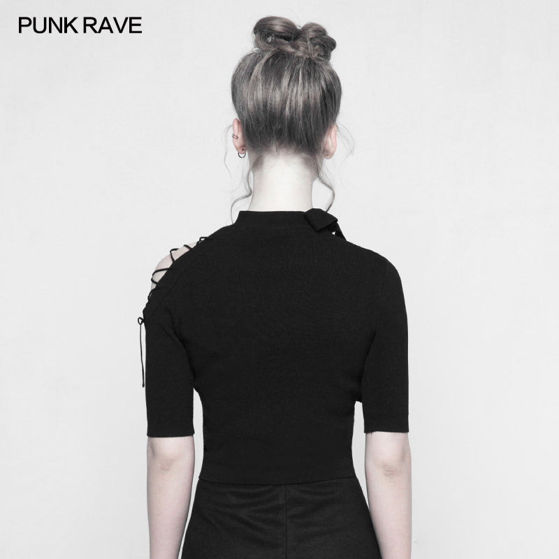 OPM-093 Punk Strapless Imitate Ice Silk T-shirt