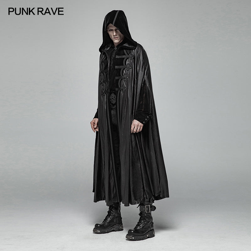 WY-1013 Gothic Mens black Retro Mystic Cloak