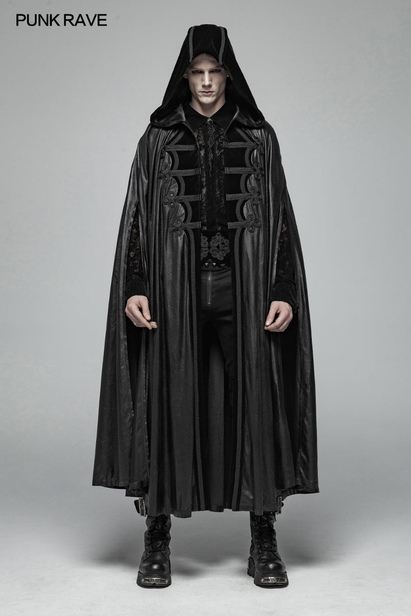 WY-1013 Gothic Mens black Retro Mystic Cloak