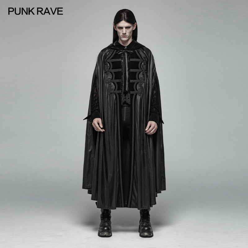 WY-1013 Gothic Mens black Retro Mystic Cloak