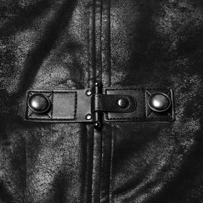 WY-1018 Punk Armor Long Vest Coat With  PU Leather Buckle?-??Punk Rave Clothing