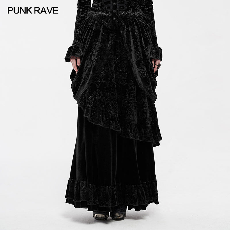 WQ-486BQF Victoria Gorgeous Court Long Skirt?-??Punk Rave Clothing