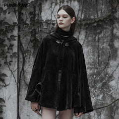 OPY-341DPF Dark Velvet Embroidered Cloak Jacket With Moon Design