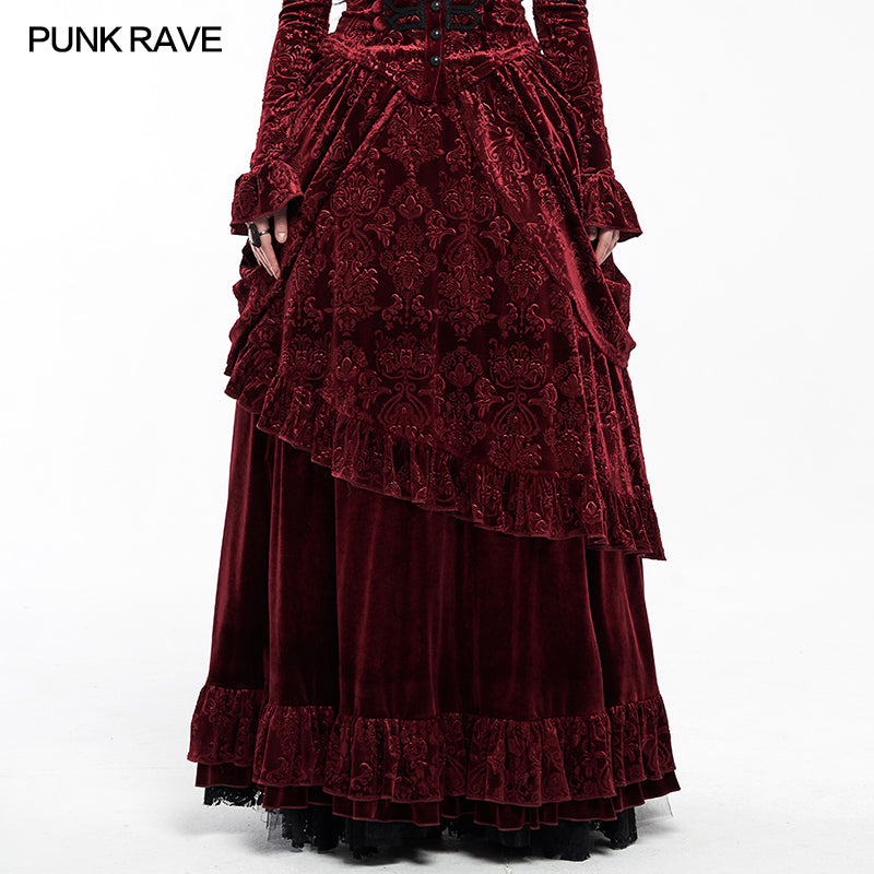 WQ-486BQF Victoria Gorgeous Court Long Skirt?-??Punk Rave Clothing